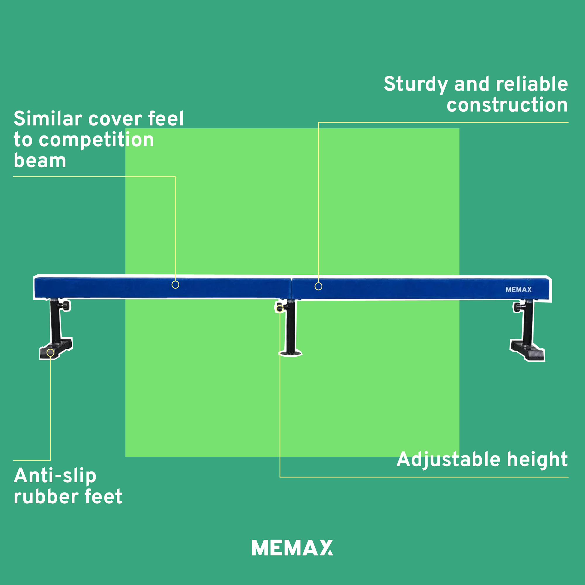 MEMAX Adjustable Gymnastics Balance Beam 3M