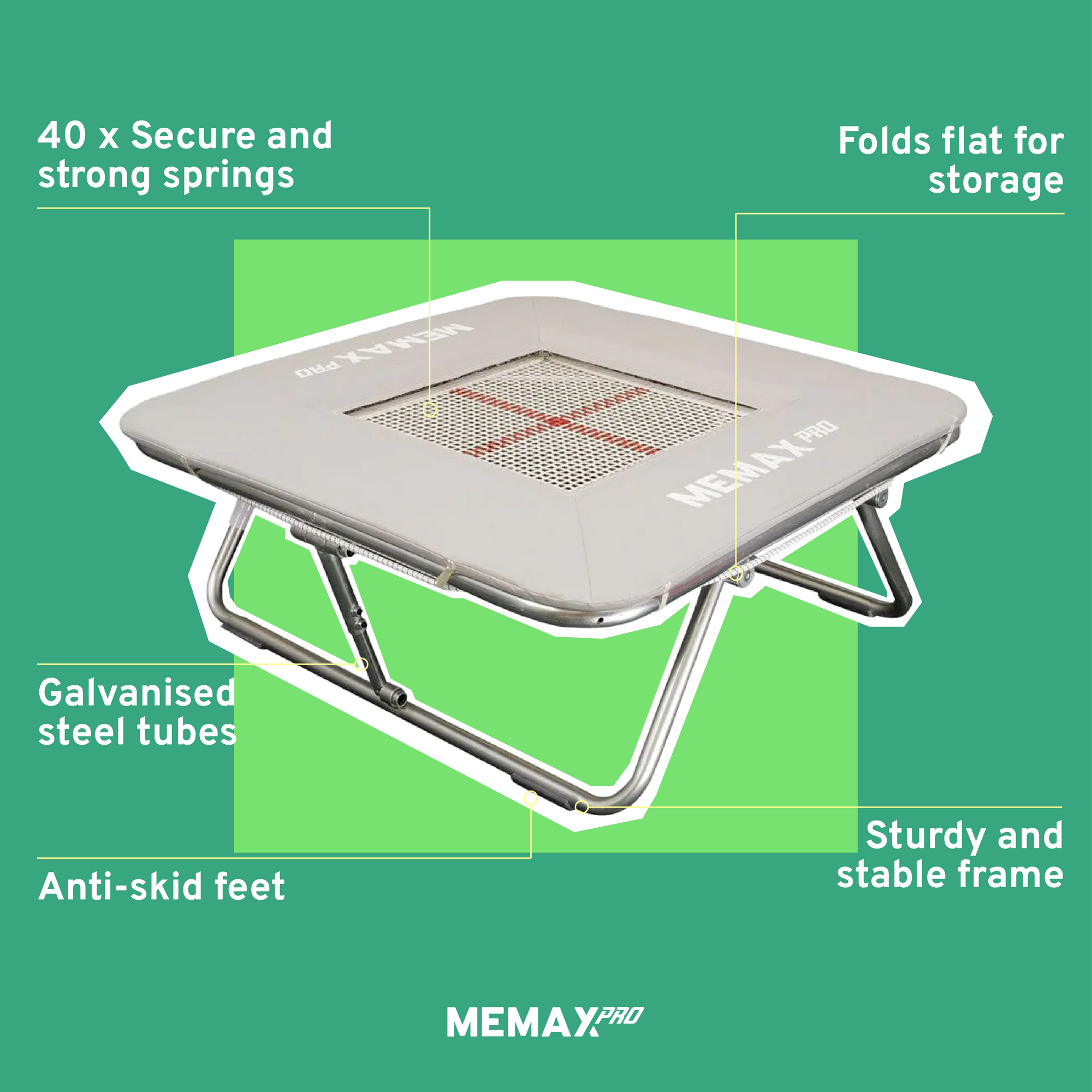 Mini Trampoline with Safety Mat - MEMAX Pro Series