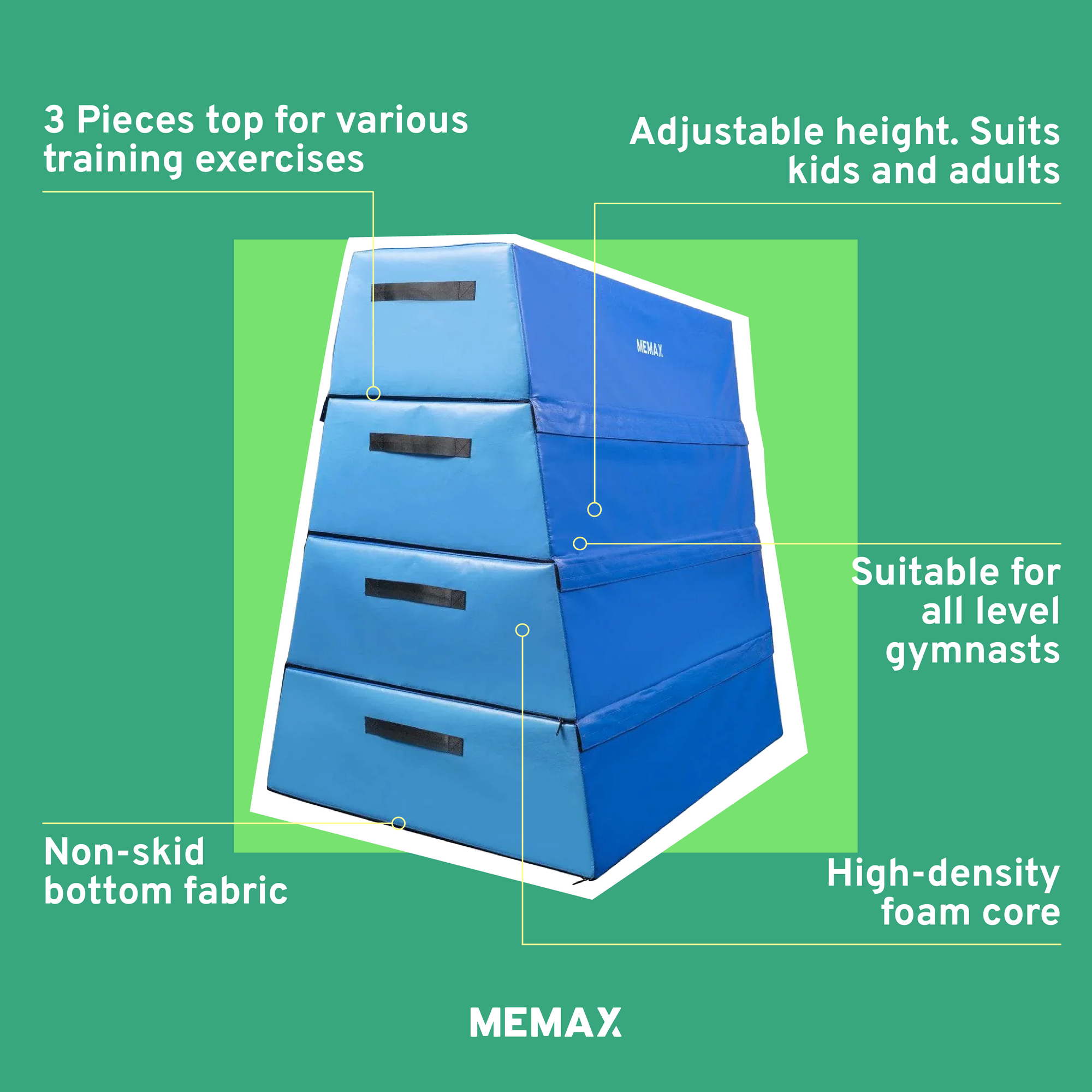 MEMAX Trapezoid Foam Vault Box - One Piece Top (120cm Height)