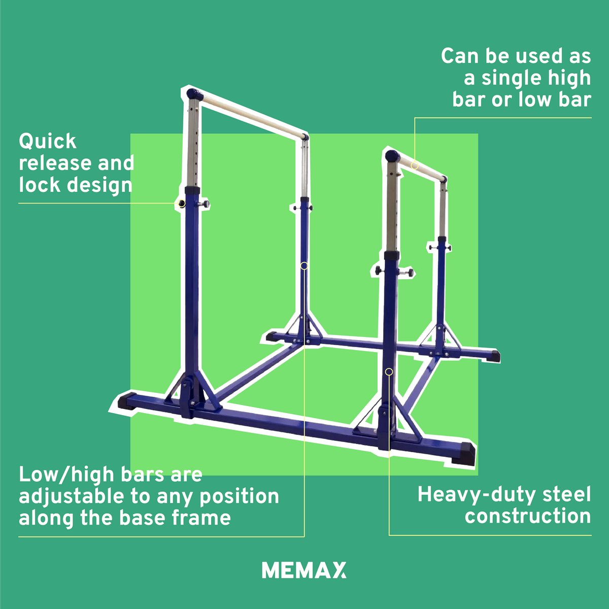 Gymnastic Uneven Bars/Parallel Bar - Fibreglass Rail