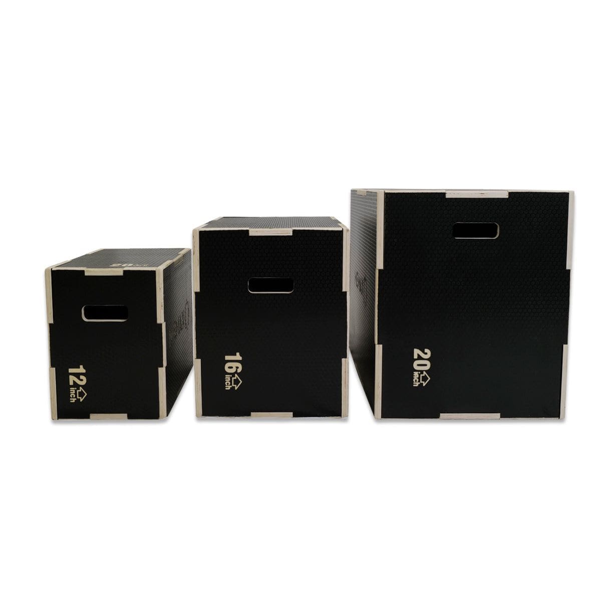 Multiple Sided Anti-Slip Wooden Plyo Jump Box - Set of 3