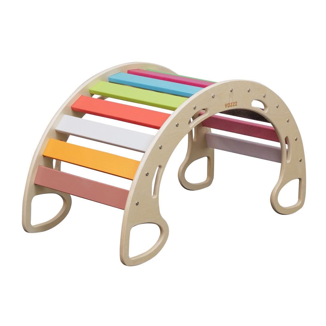 YOZZI Wooden Rainbow Rocker Kids Play Board Rocking Seesaw