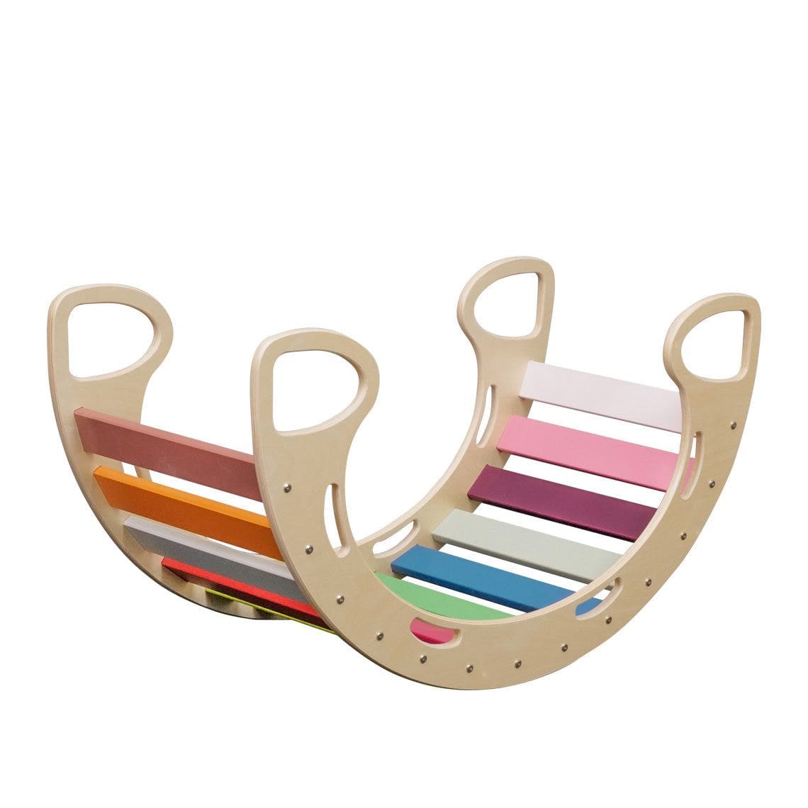 YOZZI Wooden Rainbow Rocker Kids Play Board Rocking Seesaw