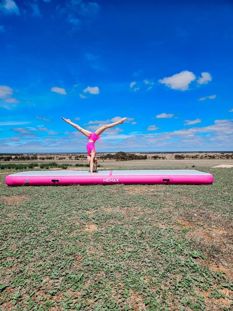 Inflatable Air Track Mat Gymnastics Mat with Electric Pump - Green