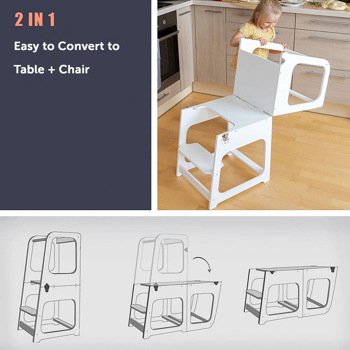 2 In 1 Kids Learning Tower & Step Stool