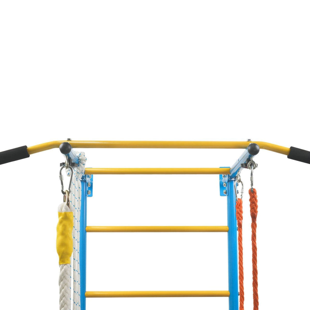 7 In 1 Climbing Wall for Kids, Indoor Kids Gym Set for Exercise, Steel Ladder Wall Set with Wall Ladder, Pull-up Bar, Climbing Rope and Gymnastic Rings, Climber Ladder