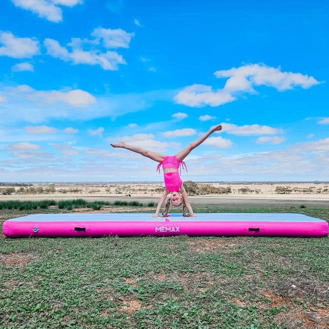 Inflatable Air Track Mat Gymnastics Mat with Electric Pump - Green