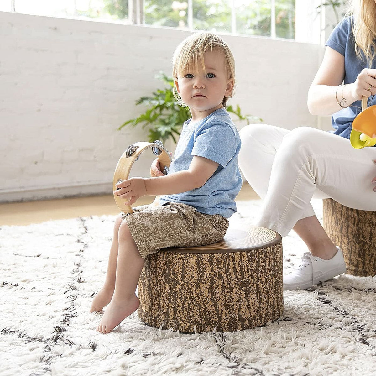 Tree Stump Stool Set, Toddler Climbing and Stepping Logs - 3 Piece