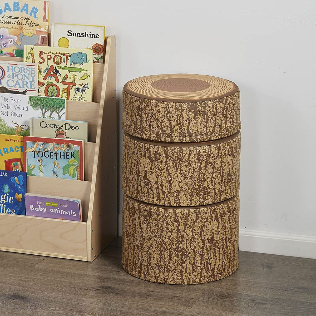 Tree Stump Stool Set, Toddler Climbing and Stepping Logs - 3 Piece