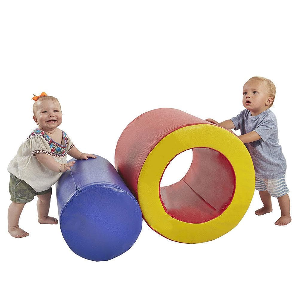 YOZZI Large Soft Play Foam Block Tumble n&#39; Roll Barrels - 2 Piece