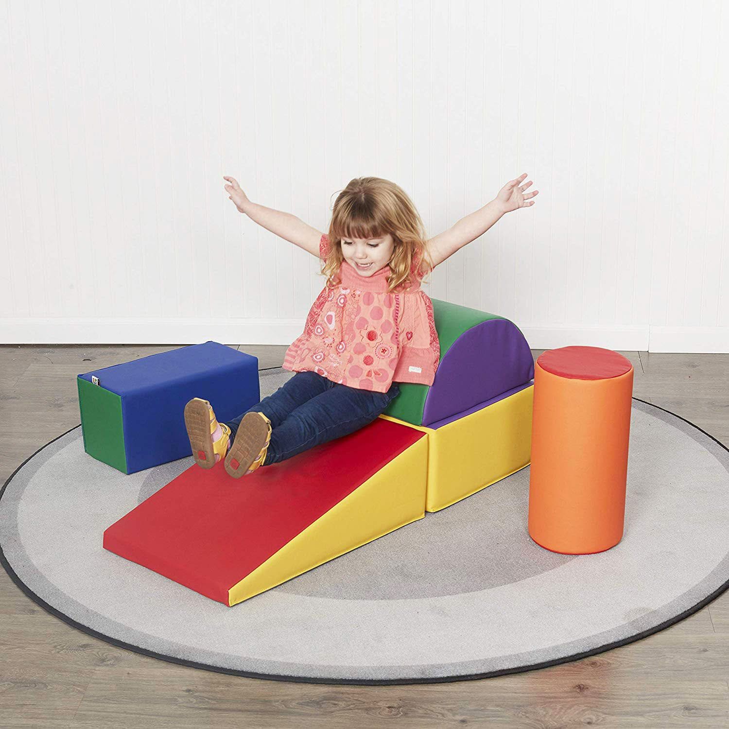 YOZZI Large Soft Foam Block Indoor Climb Crawl and Slide Safe Foam Play Set - 5 Piece