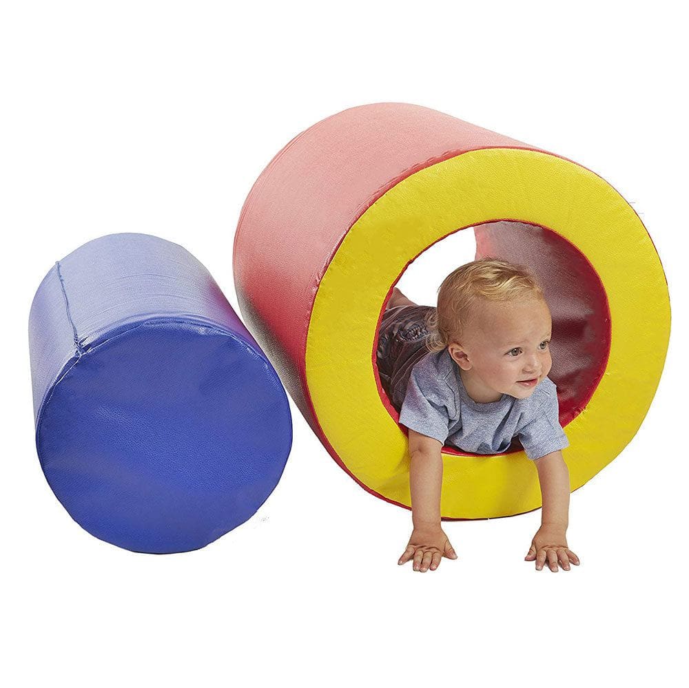 YOZZI Large Soft Play Foam Block Tumble n&#39; Roll Barrels - 2 Piece