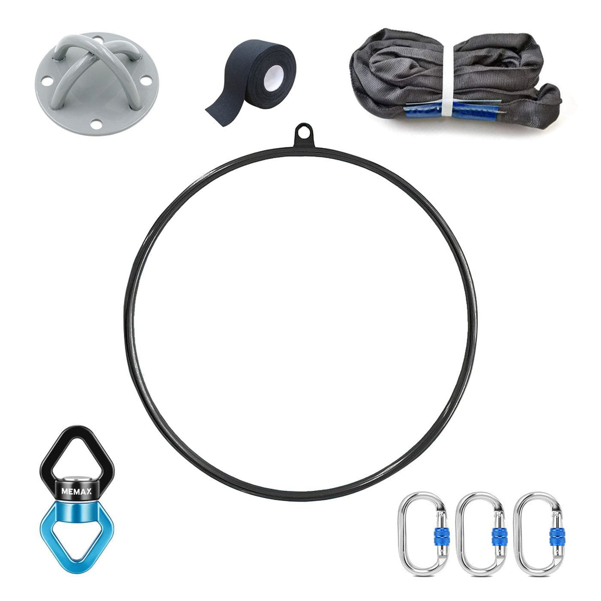 Lyra Hoop with Full Set Hardware - Chrome/Black