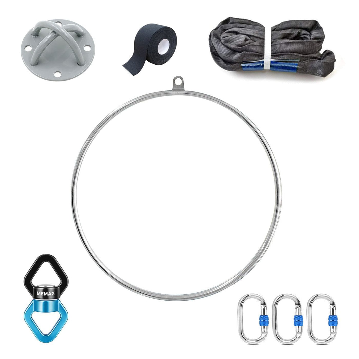 Lyra Hoop with Full Set Hardware - Chrome/Black