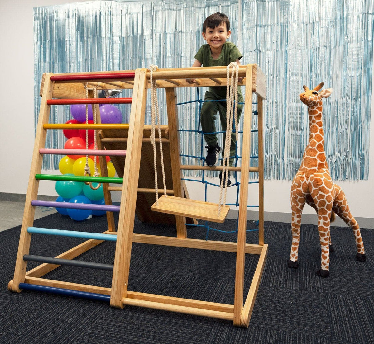 Indoor Gym Playground Climber Wooden Play Set