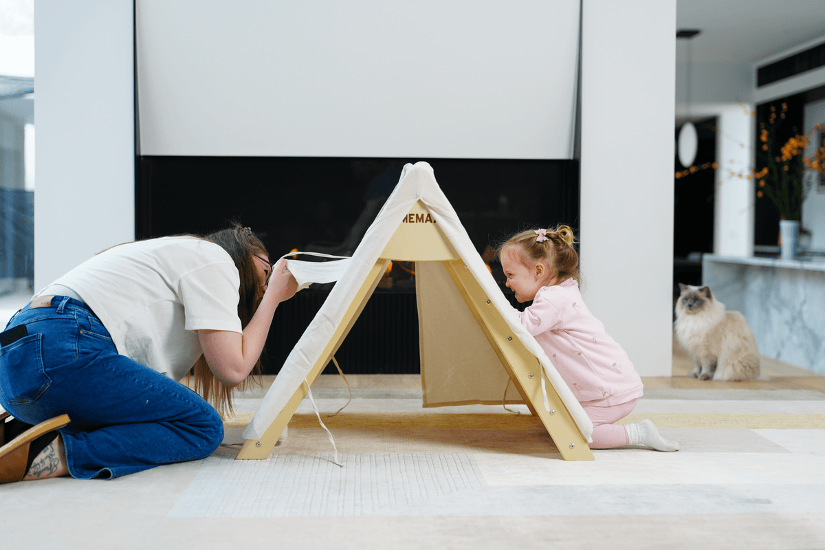 Large Pikler Foldable Climbing Triangle with Tent