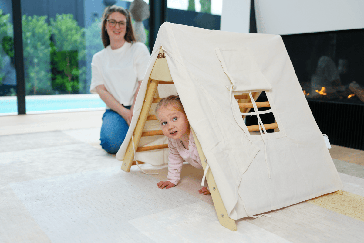 Large Pikler Foldable Climbing Triangle with Tent