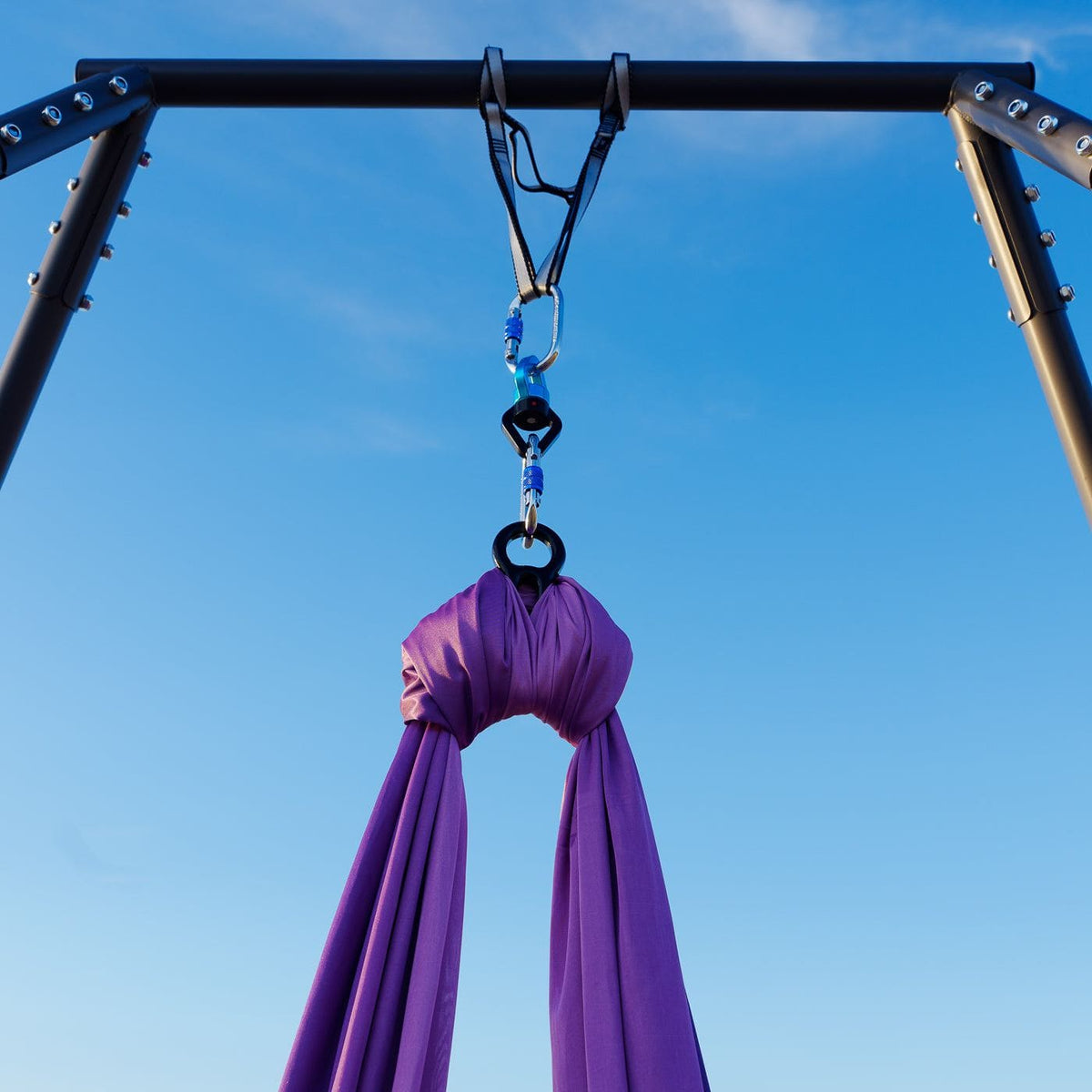 MEMAX Aerial Silks Yoga Swing Hammock Set - 100% Luxury Nylon Tricot Silks, Full Rigging Hardware