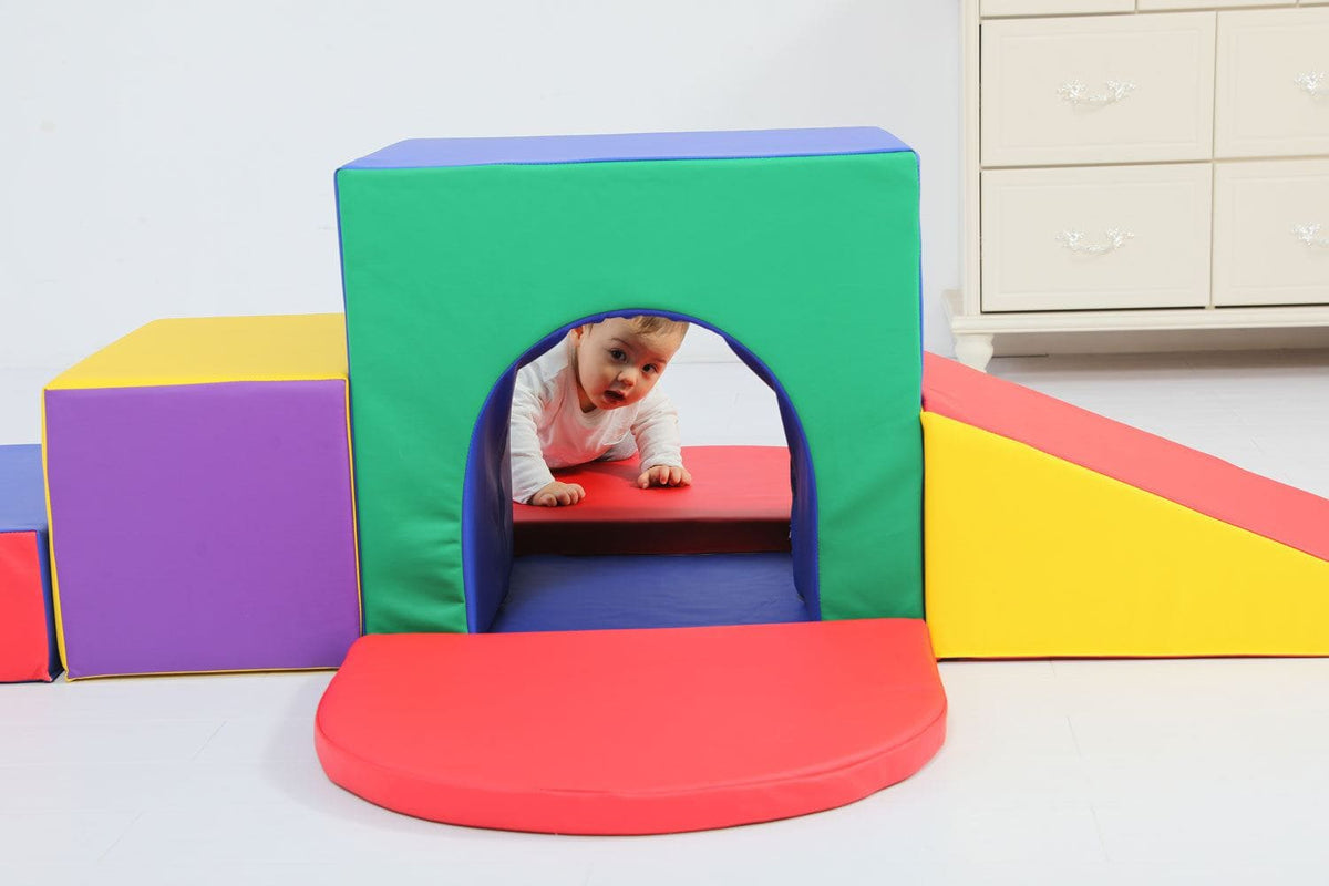 YOZZI Large Soft Foam Block Indoor Tunnel Maze Climber Foam Playset - 6 Piece