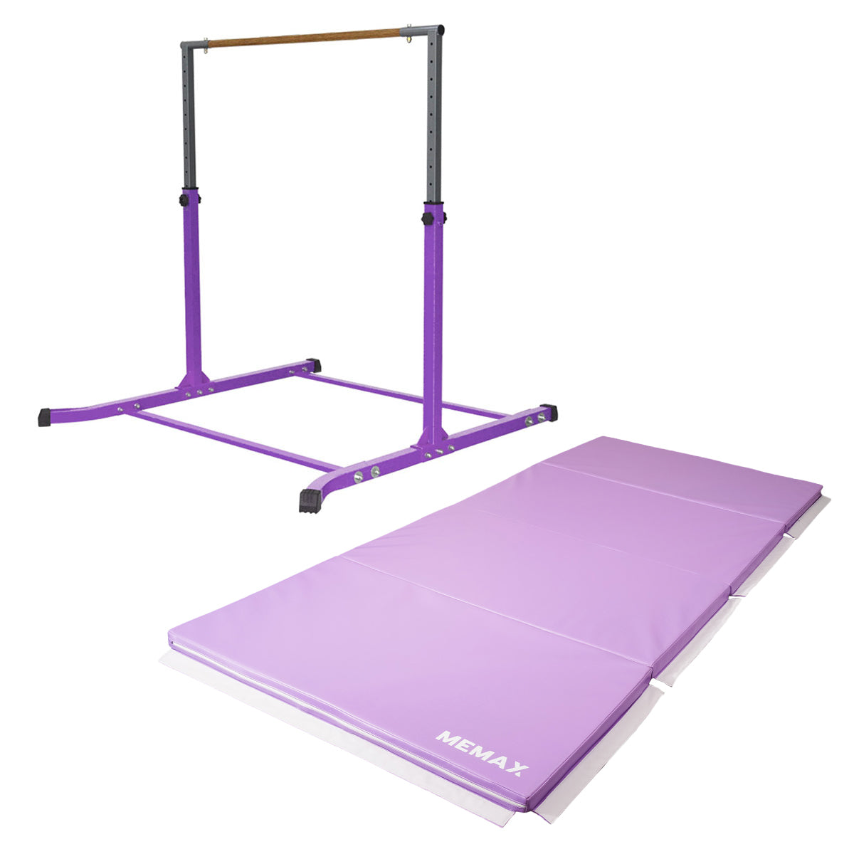 Value Combo Gymnastics Bar Junior Training Bar + Gym Mat (Purple Set)