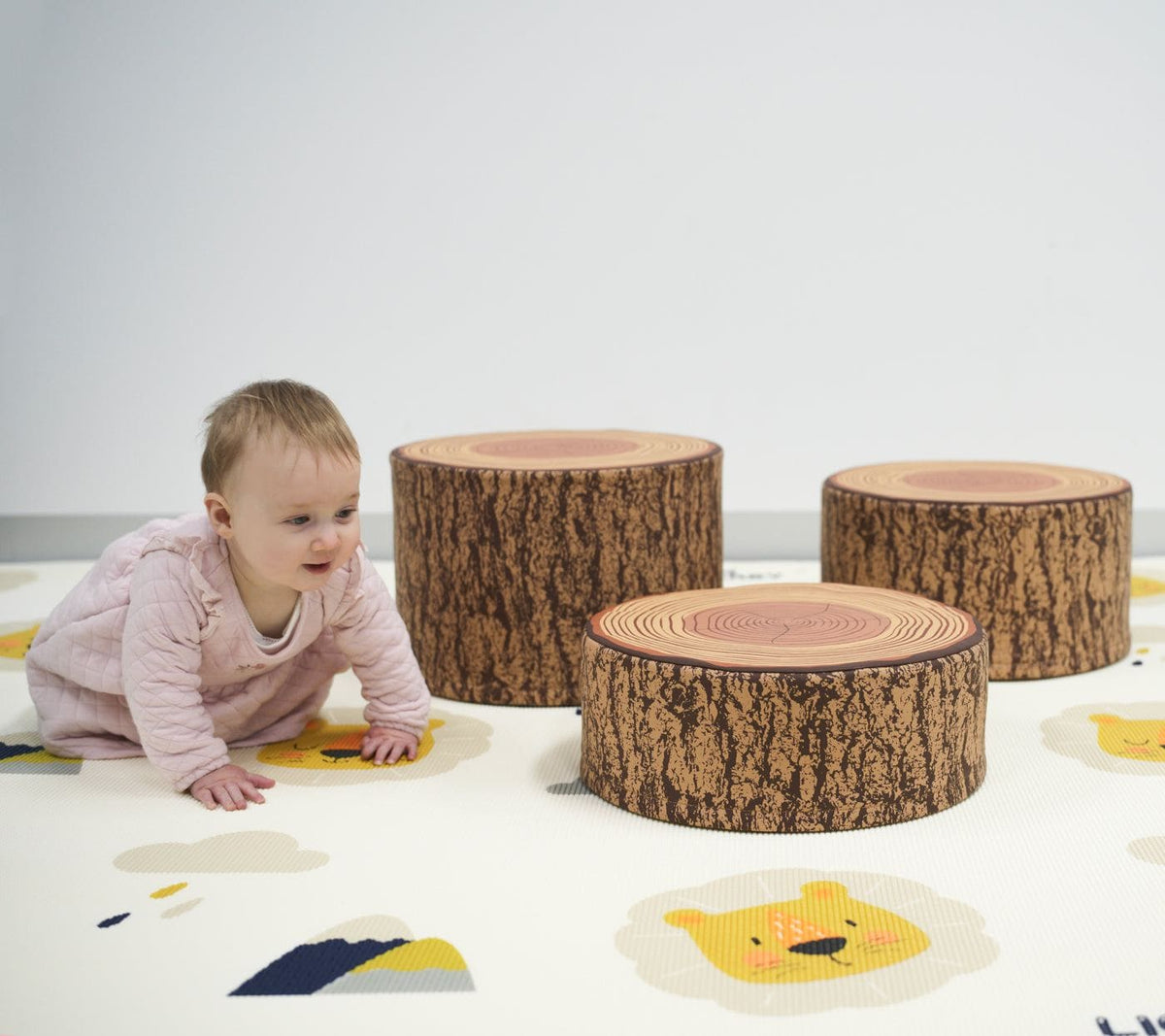 Tree Theme Stump Stools - 3 Pieces