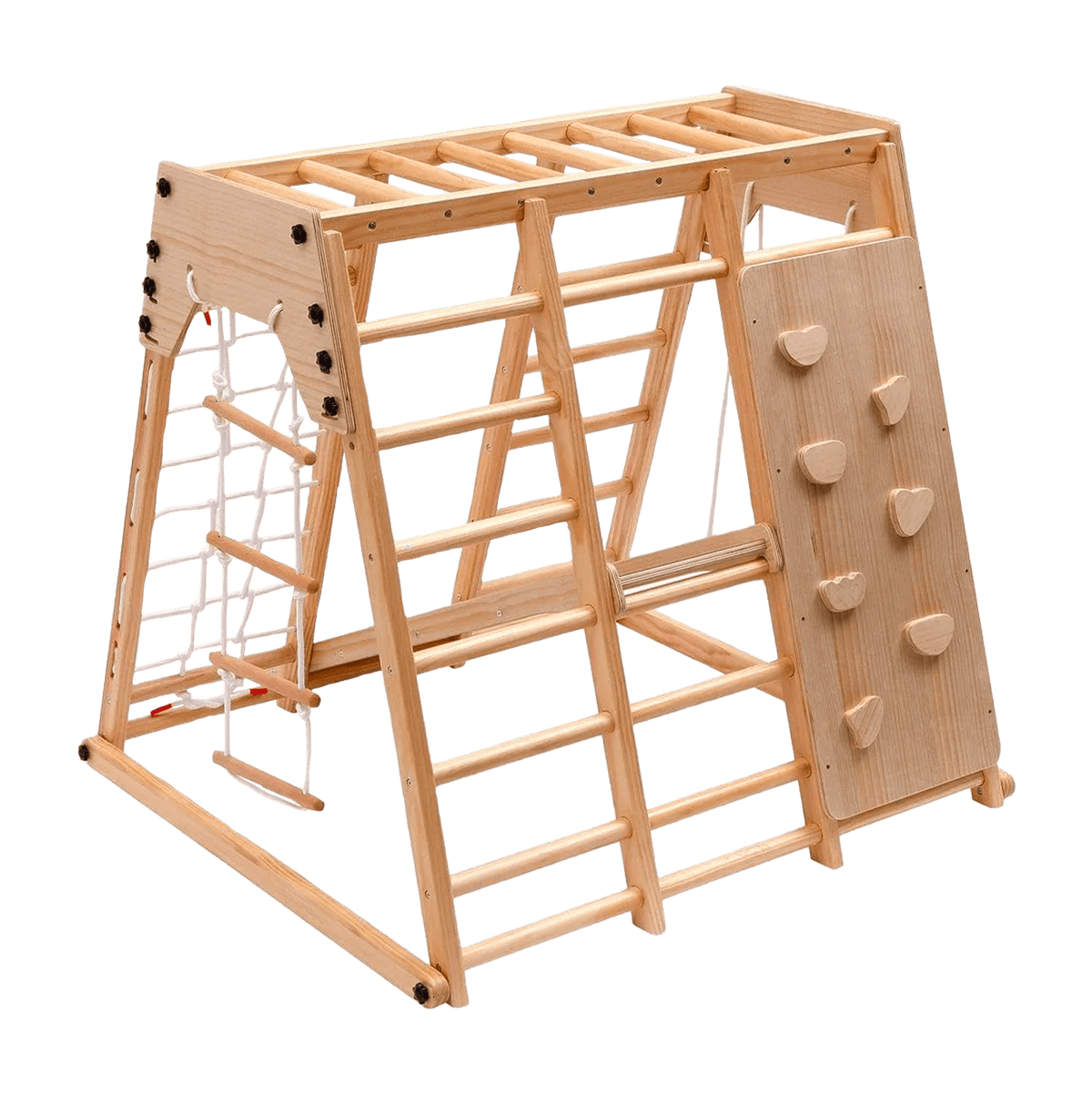 Kids Indoor Large Gym Wooden Climber Set