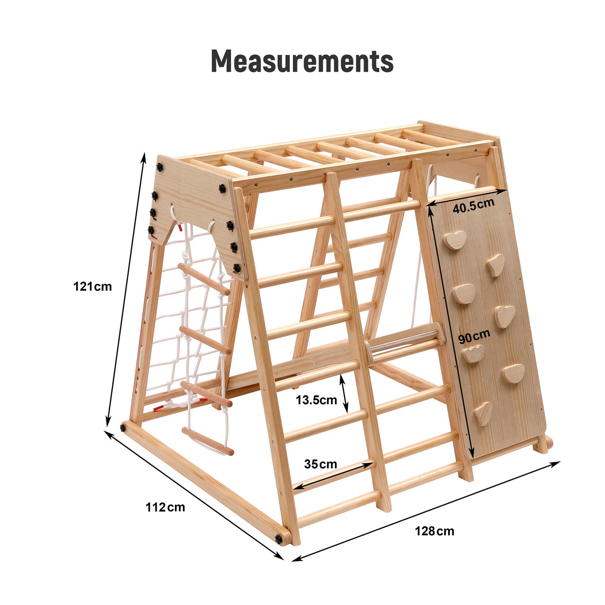 YOZZI Kids Indoor Large Gym Wooden Climber Set